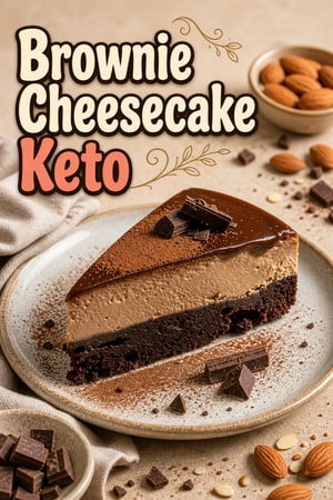 Brownie Cheesecake keto senza glutine con crosta di mandorle