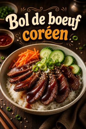 Bol de bœuf coréen au glaçage gochujang et riz simple