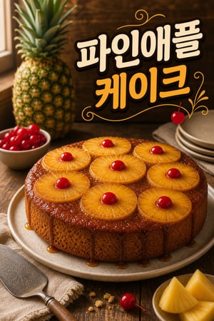 클래식 파인애플 업사이드 다운 케이크 레시피: 촉촉하고 달콤한 홈베이킹