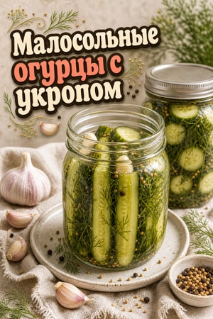 Хрустящие малосольные огурцы с чесноком и укропом