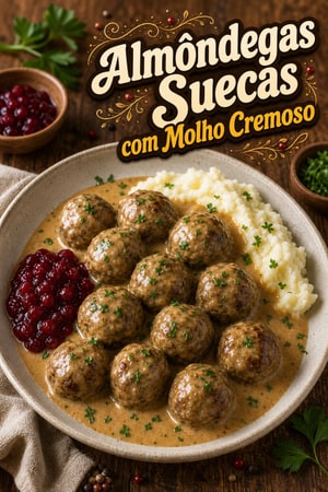 Almôndegas Suecas Tradicionais com Molho Cremoso