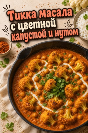 Сливочная тикка масала с цветной капустой и нутом