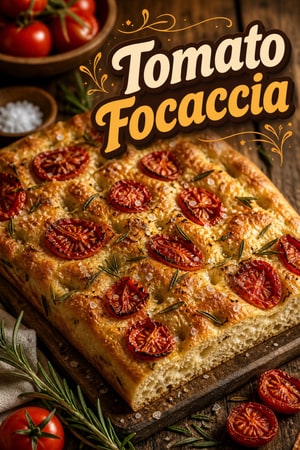 Rosemary and Roasted Tomato Focaccia with Sea Salt