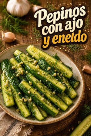 Pepinos con Ajo y Eneldo: Receta de Encurtidos Rápidos