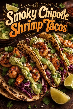 Smoky Chipotle Lime Shrimp Tacos with Avocado Crema