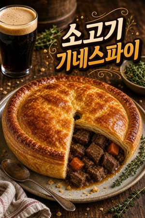 진한 소고기 기네스 미트 파이: 겉바속촉 영국 정통 레시피
