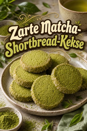Zarte Matcha-Shortbread-Kekse mit feiner Butternote