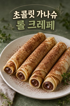 초콜릿 가나슈가 듬뿍 들어간 롤 크레페
