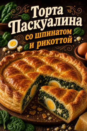 Torta Pasqualina — пасхальный пирог со шпинатом и рикоттой
