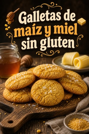 Galletas de maíz y miel sin gluten con mantequilla dorada