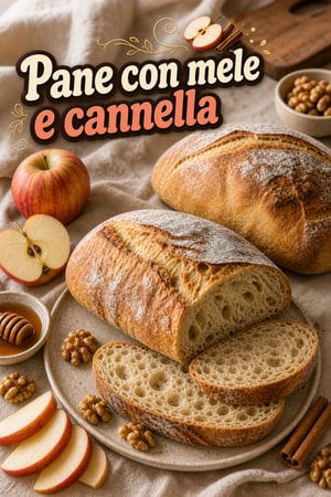 Pane Sourdough alle Mele, Cannella, Miele e Noci