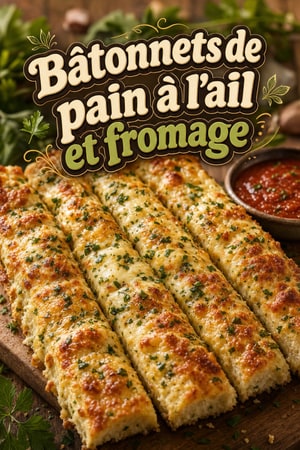 Bâtonnets de pain à l'ail et fromage : recette maison