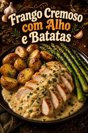 Frango Cremoso com Alho e Batatas Assadas (Whole30)