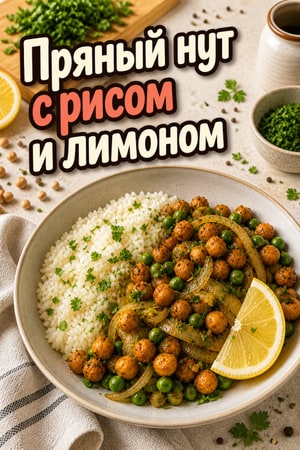 Пряный нут с рисом и лимоном: идеальный обед в одной чаше