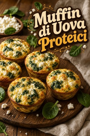 Muffin di Uova Proteici con Fiocchi di Latte e Spinaci