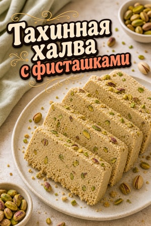 Домашняя тахинная халва с обжаренными фисташками
