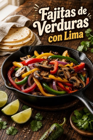 Fajitas de Verduras Chispeantes con Lima y Pimientos Ahumados