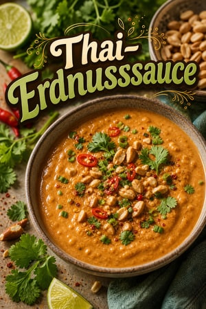 Authentische thailändische Erdnusssauce mit Kokosmilch