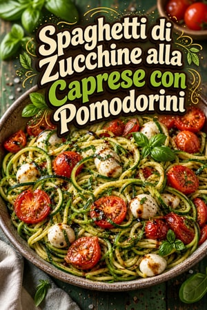 Spaghetti di Zucchine alla Caprese con Pomodorini