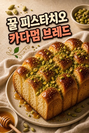 허니 피스타치오 카다멈 풀어파트 브레드 - 달콤하고 고소한 브런치 빵 레시피