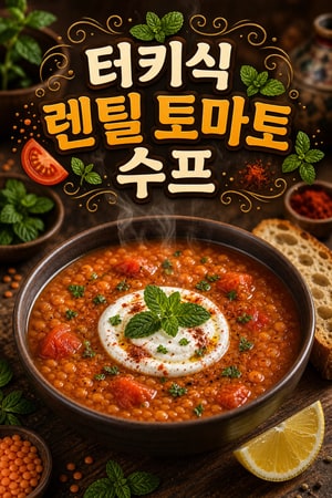 속을 따뜻하게 채우는 터키식 훈연 렌틸 토마토 수프, 민트와 레몬 향 건강한 저녁메뉴, 간단하게 30분 완성
