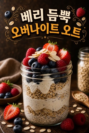 크리미 오버나이트 오츠 - 베리와 아몬드를 곁들인 make-ahead 아침 식사