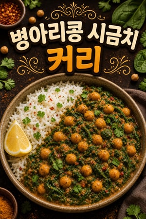 한 냄비로 완성하는 병아리콩 시금치 코코넛 라이스 커리 — 향긋하고 부드러운 주중 점심용 레시피