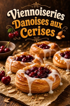 Pâte Danoise aux Cerises et Glaçage aux Amandes