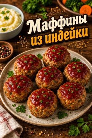 Полезные маффины из индейки с овощами для детей