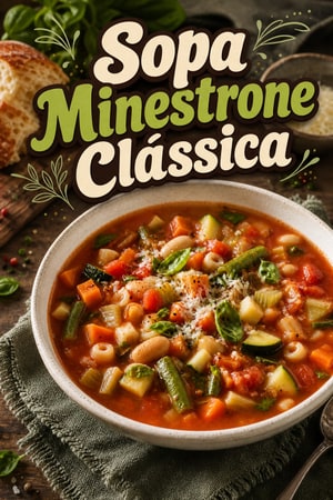 Sopa Minestrone Clássica com Vegetais e Massa