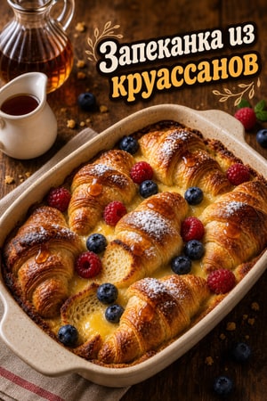 Масляный французский тост из круассанов с кленовой глазурью