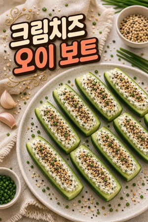 아삭한 에브리띵 베이글 크림치즈 오이 보트 레시피