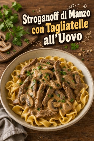 Stroganoff di Manzo con Tagliatelle all'Uovo