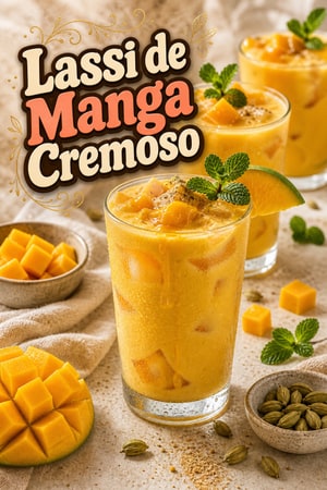 Lassi de Manga Fresca — Bebida Cremosa com Cardamomo