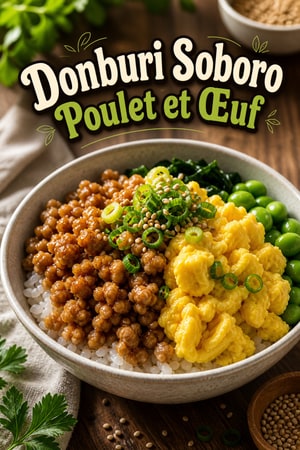 Soboro Donburi : Bol de Riz Japonais au Poulet et Œuf