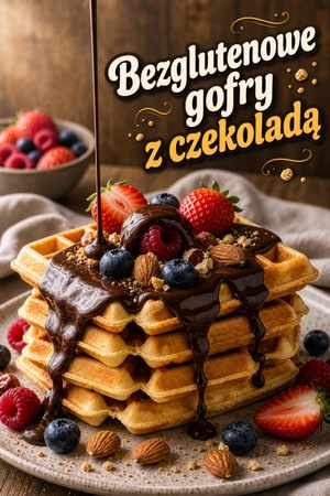 Chrupiące gofry bezglutenowe z sosem czekoladowym