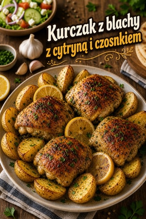 Śródziemnomorski kurczak pieczony z cytryną i czosnkiem