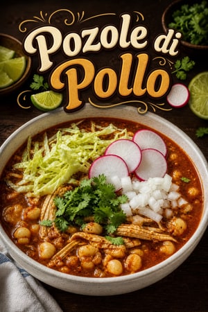 Pozole di Pollo Facile con Mais e Peperoncini