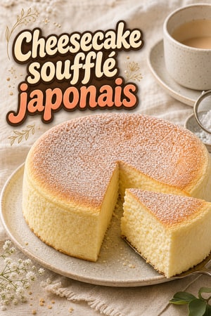 Soufflé cheesecake japonais léger, texture coton et aérienne