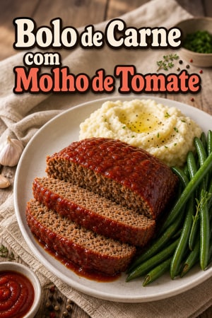 Bolo de Carne Clássico com Cobertura de Tomate