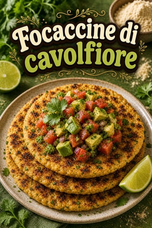 Focaccine di cavolfiore e masa harina con salsa fresca