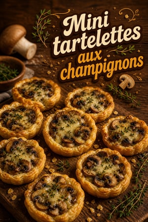 Mini Tartelettes aux Champignons, Gruyère et Thym Frais