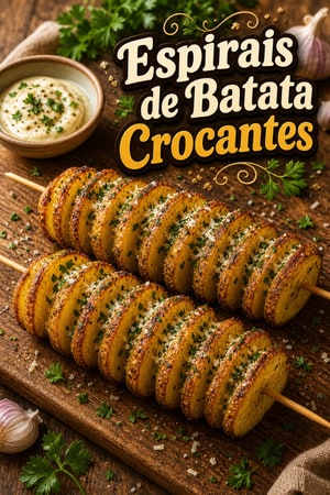Espirais de Batata Crocantes com Manteiga de Alho e Ervas