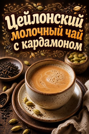 Классический цейлонский молочный чай с кардамоном — уютный