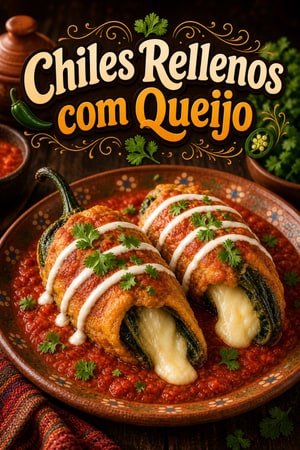Chiles Rellenos Autênticos com Queijo Derretido