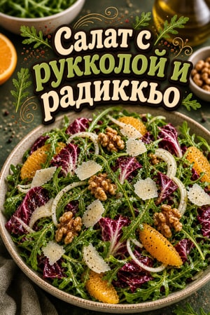 Пикантный салат из рукколы и радиккьо для пищеварения