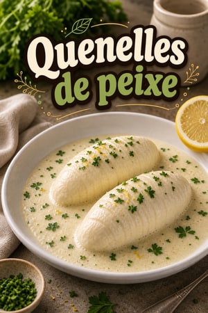 Quenelles clássicas de peixe com velouté leve e simples