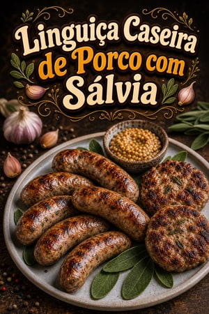Linguiça Caseira de Porco com Sálvia e Alho Suculenta
