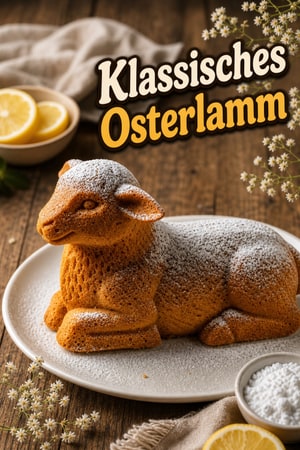 Traditionelles deutsches Osterlamm – Zitronen-Vanillekuchen