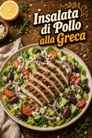 Insalata di Pollo alla Greca con Vinaigrette al Limone